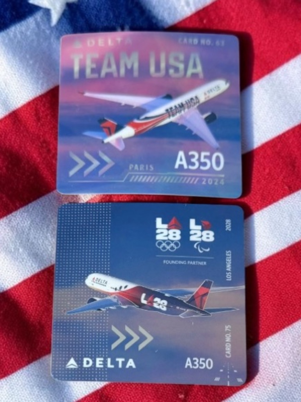Delta Pilot Trading Card 75 63 LA 2028 Paris 2024 Olympics A350 Limited Edition